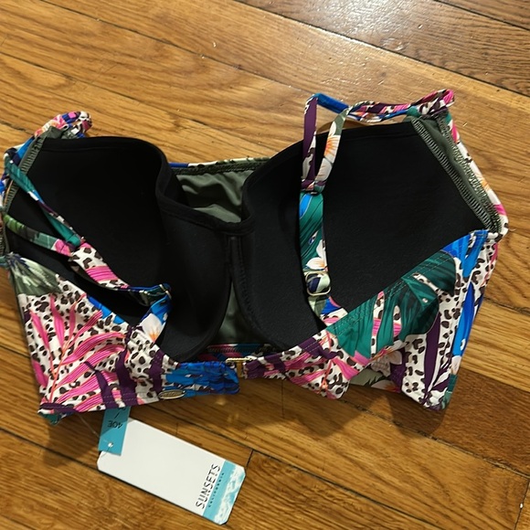 NWT sunsets California bikini Taylor bralette swim island safari top 40E/ 38F - Picture 4 of 4